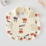 Korean Style Baby Feeding Bib | 0-1 Year | Red and blue